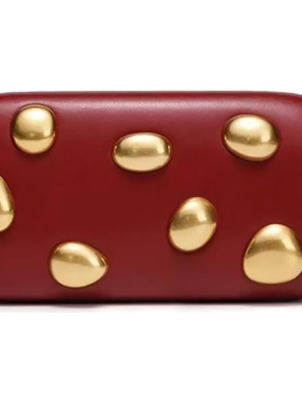 Women Red Leather Handbag Detachable Crossbody Shoulder Evening Wedding Bag